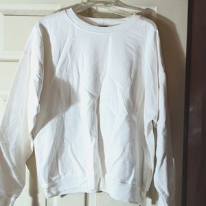 Cotton ladies large size white sweat shirt
